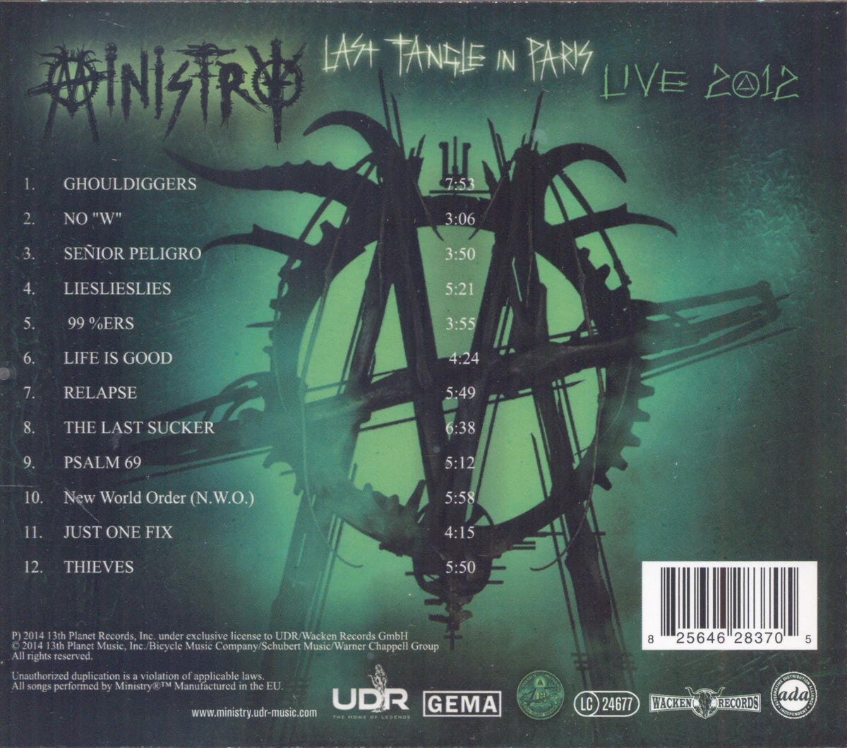 LAST TANGLE IN PARIS/LIVE 2012 - Back Cover