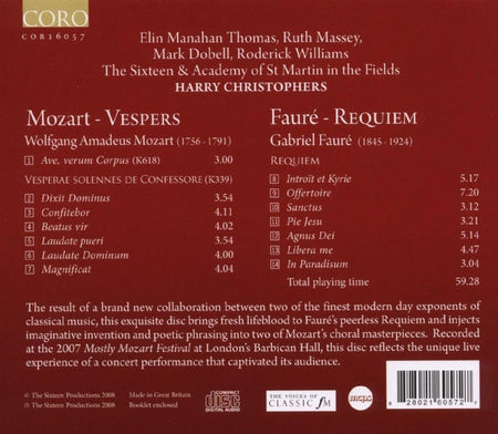Requiem - Ave Verum - Vêpres solennelles de Confessore - Front Cover