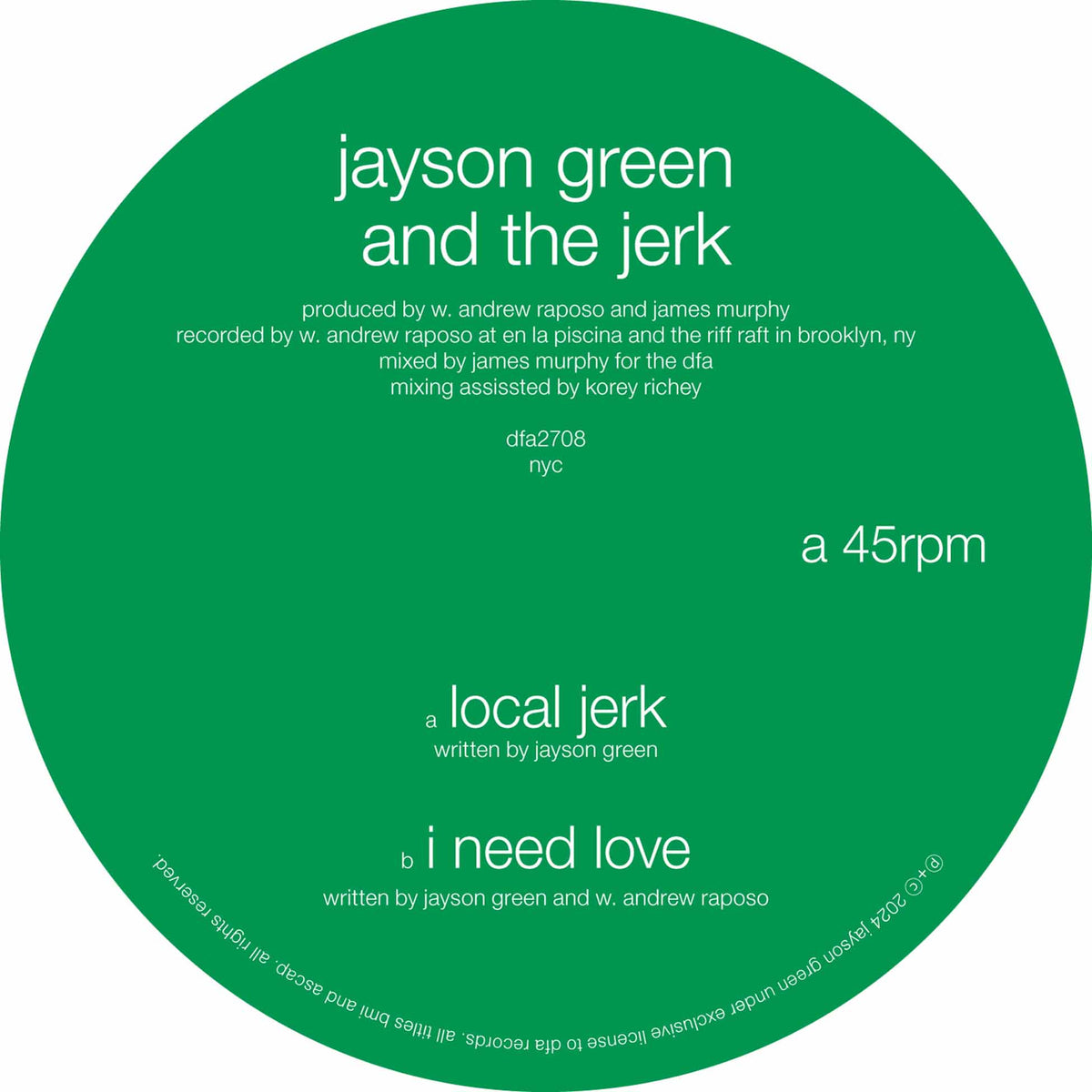 Local Jerk + I Need Love - Front Cover