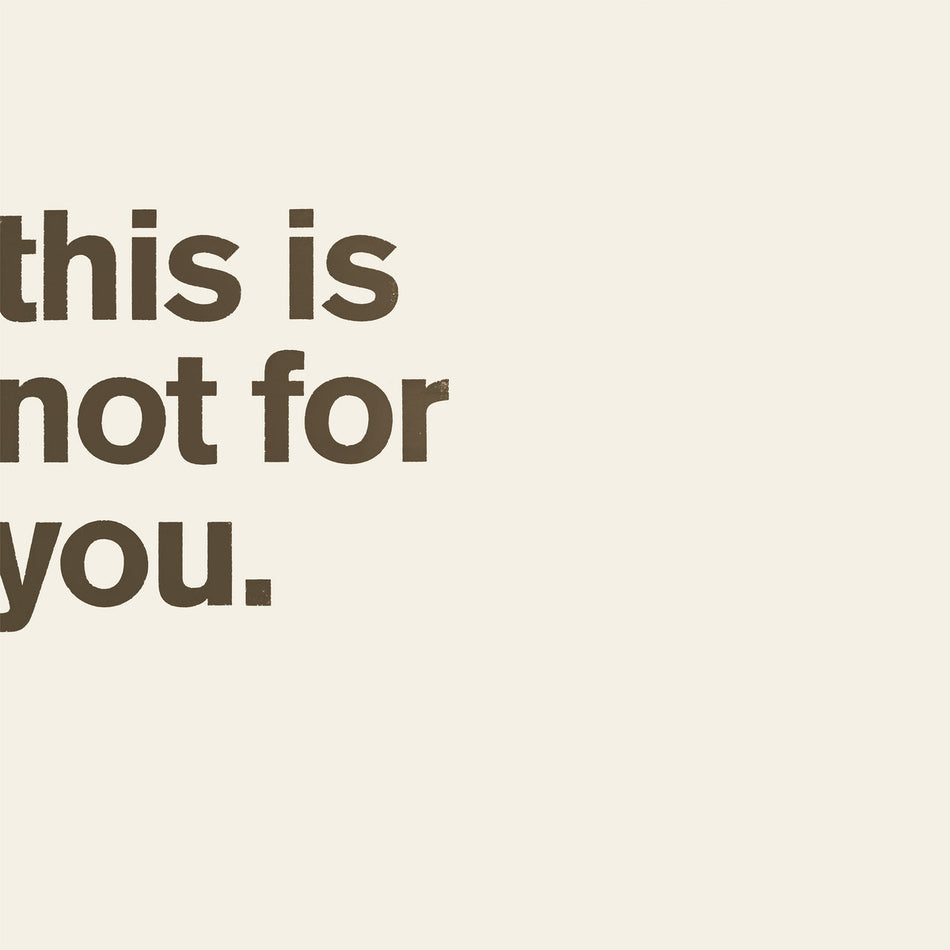This Is Not For You - Front Cover