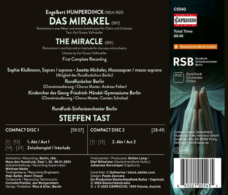 Engelbert Humperdinck : The Miracle First Complete Recording - Front Cover