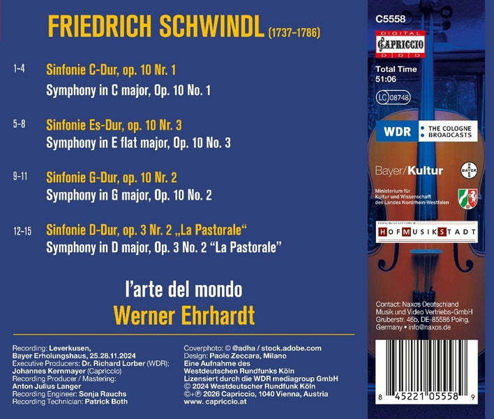 Symphonies, Opus 10 - Pastorale, Opus 3 - Front Cover