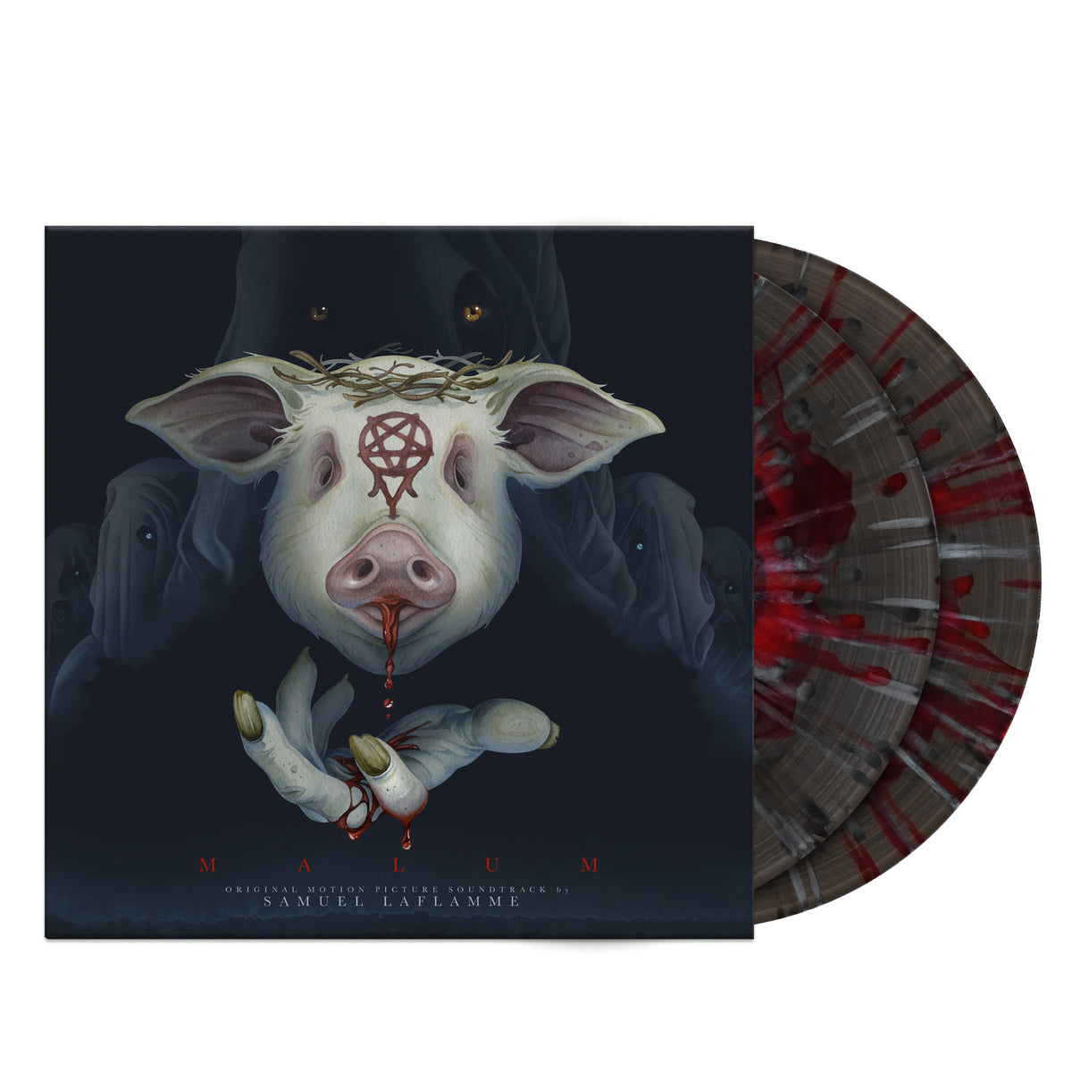 MALUM/VINYLE GRIS ET ROUGE TOURBILLON AVEC ECLABOUSSURES BLANCHES 180GR - Front Cover