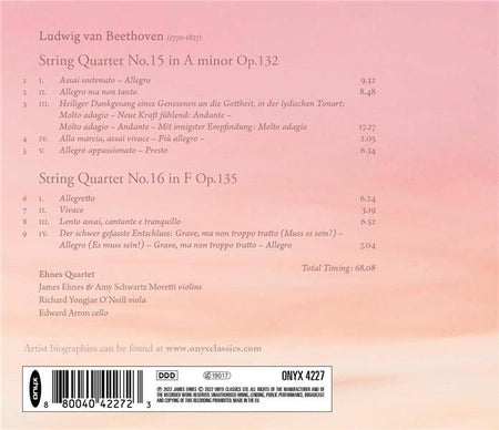 Beethoven: String Quartet No. 15, Op. 132, String Quartet No. 16, Op. 135 - Front Cover