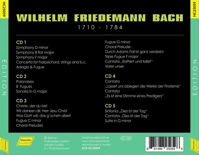 W. F. Bach Edition / Cantates / Sinfonias / Œuvres pour piano et orgue - Front Cover