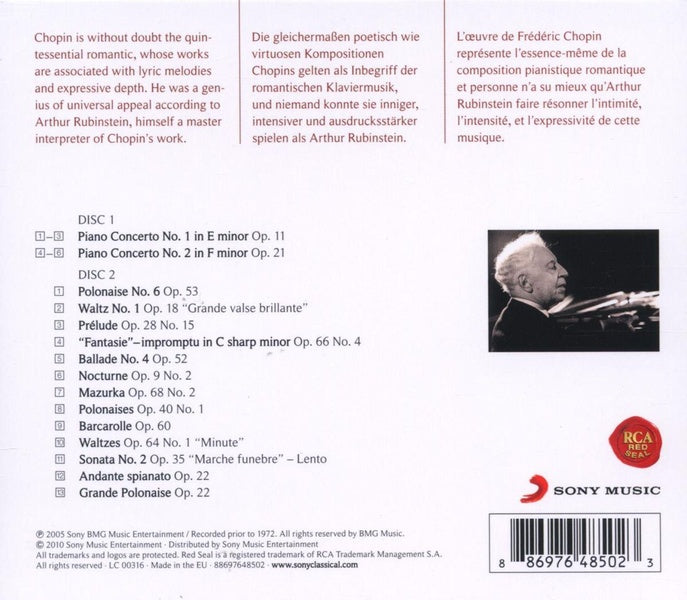 Best of Chopin by Arthur Rubinstein - Front Cover