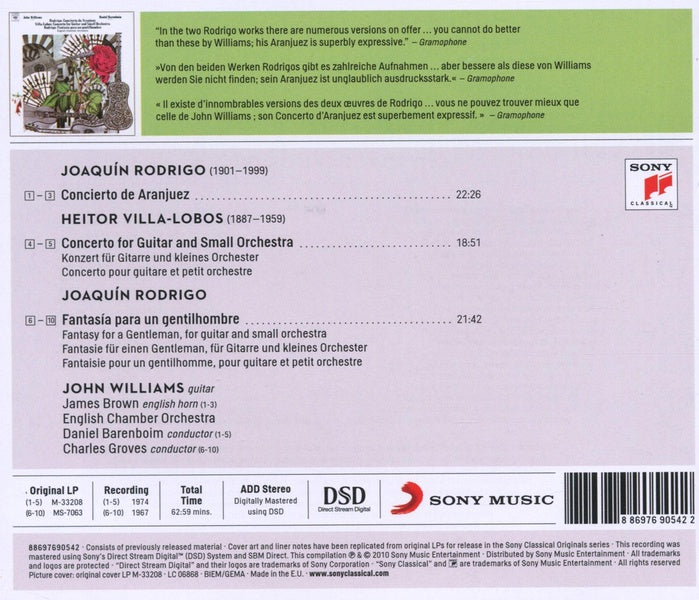 Rodrigo : concierto de aranjuez - Villa-Lobos : concerto pour guitare - Front Cover