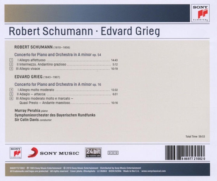 Schumann : concerto pour piano - Grieg : concerto pour piano - Front Cover