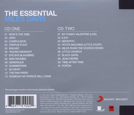 The Essential : Miles Davis - Front Cover