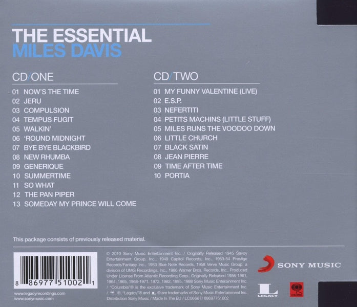 The Essential : Miles Davis - Front Cover
