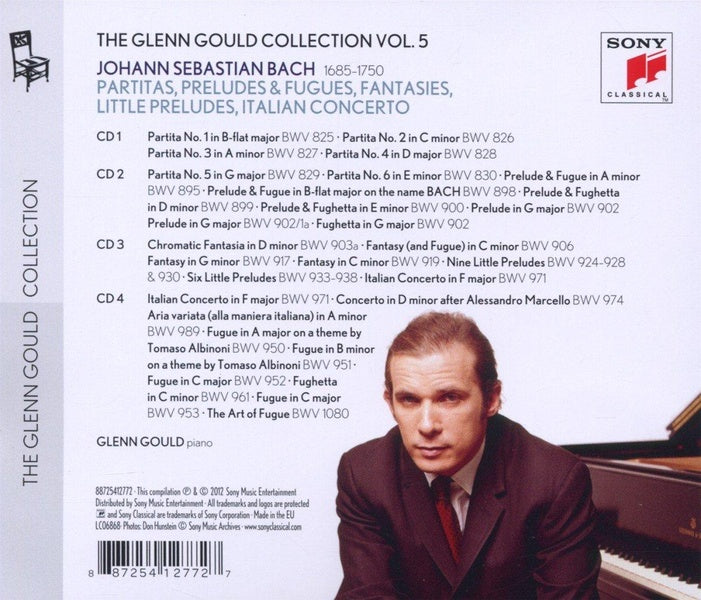 Glenn gould plays bach: 6 partitas bwv 825-830; chromatic fantasy bwv 903 - Front Cover