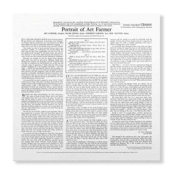 Portrait Of Art Farmer - Front Cover