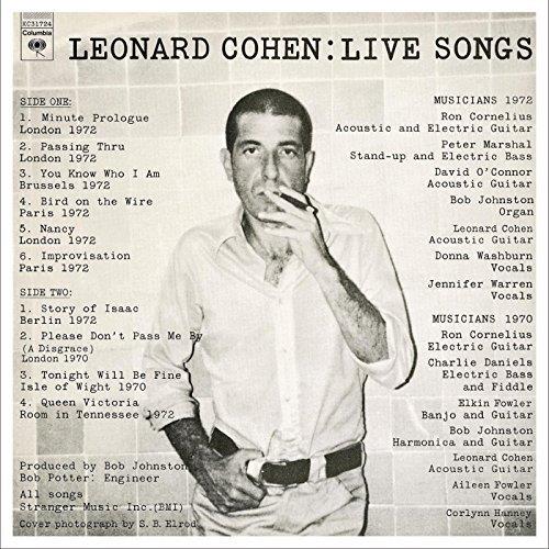 Leonard Cohen: Live Songs - Front Cover