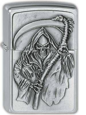 Briquet  de ZIPPO - La malédiction du faucheur - pour Indifférent - couleur argent - ZIPPO