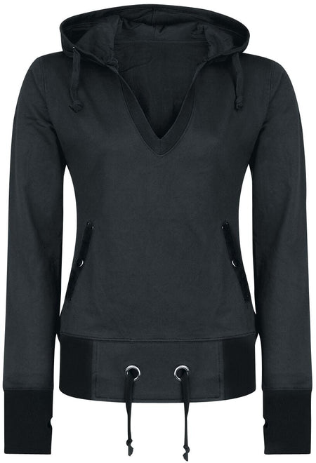 Sweat-shirt à capuche  de Forplay - Sweat À Capuche Avec Patch - S à XL - pour Femme - noir - Forplay