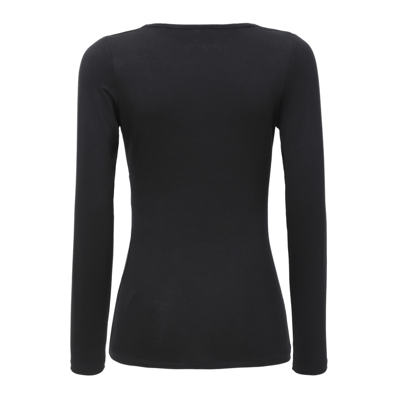 T-shirt manches longues  de Forplay - Haut Col V - XS à XL - pour Femme - noir - Forplay - View 2