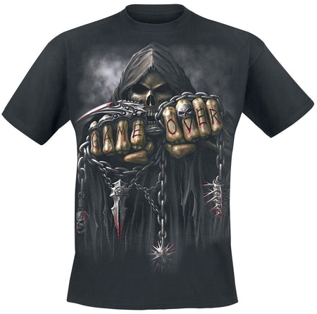 T-Shirt Manches courtes Gothic de Spiral - Game Over - S à 3XL - pour Homme - noir - Spiral