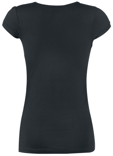 T-Shirt Manches courtes  de Black Premium by EMP - Haut V Fashion - S à 4XL - pour Femme - noir - Black Premium by EMP - View 2