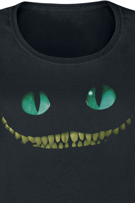 T-Shirt Manches courtes Disney de Alice Au Pays Des Merveilles - Le Chat Du Cheshire - Smile - XS à XXL - pour Femme - noir - Alice Au Pays Des Merveilles - View 2