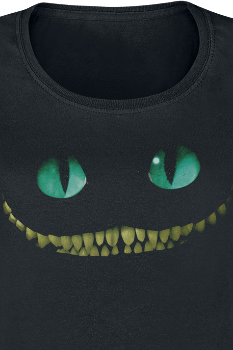 T-Shirt Manches courtes Disney de Alice Au Pays Des Merveilles - Le Chat Du Cheshire - Smile - XS à XXL - pour Femme - noir - Alice Au Pays Des Merveilles - View 2