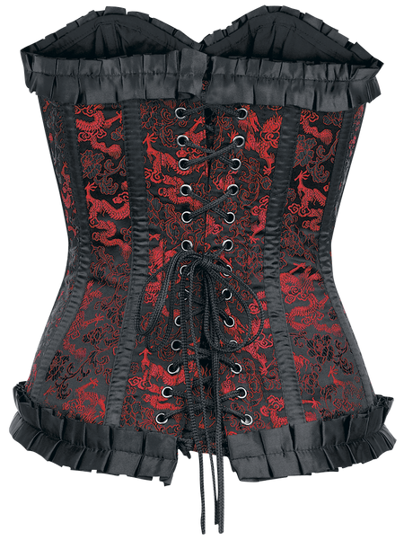 Corset  de Burleska - Lily Hook Red Dragon - S à L - pour Femme - noir/rouge - Burleska - View 2