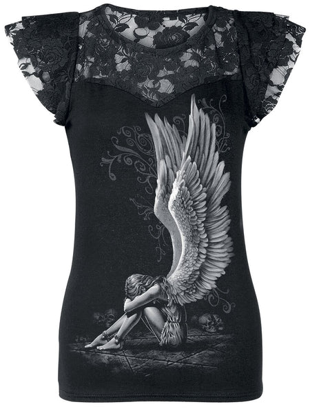 T-Shirt Manches courtes Gothic de Spiral - Enslaved Angel - S à 4XL - pour Femme - noir - Spiral
