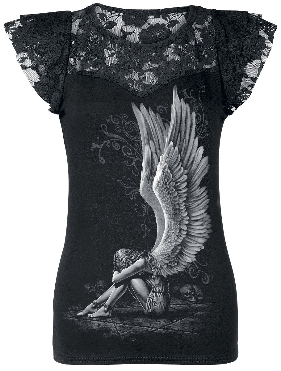 T-Shirt Manches courtes Gothic de Spiral - Enslaved Angel - S à 4XL - pour Femme - noir - Spiral
