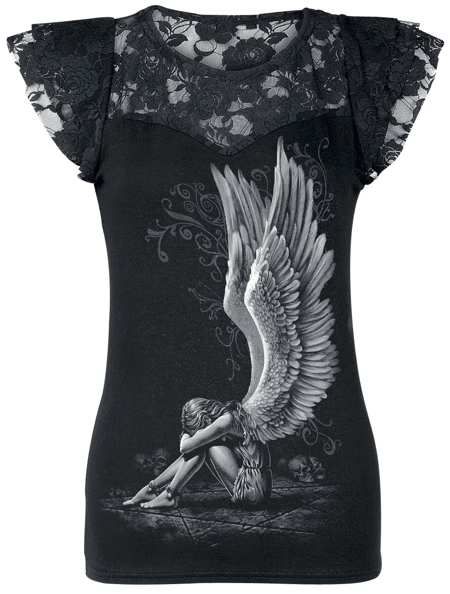 T-Shirt Manches courtes Gothic de Spiral - Enslaved Angel - S à 4XL - pour Femme - noir - Spiral
