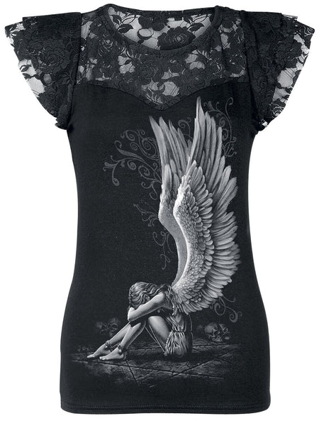 T-Shirt Manches courtes Gothic de Spiral - Enslaved Angel - S à 4XL - pour Femme - noir - Spiral