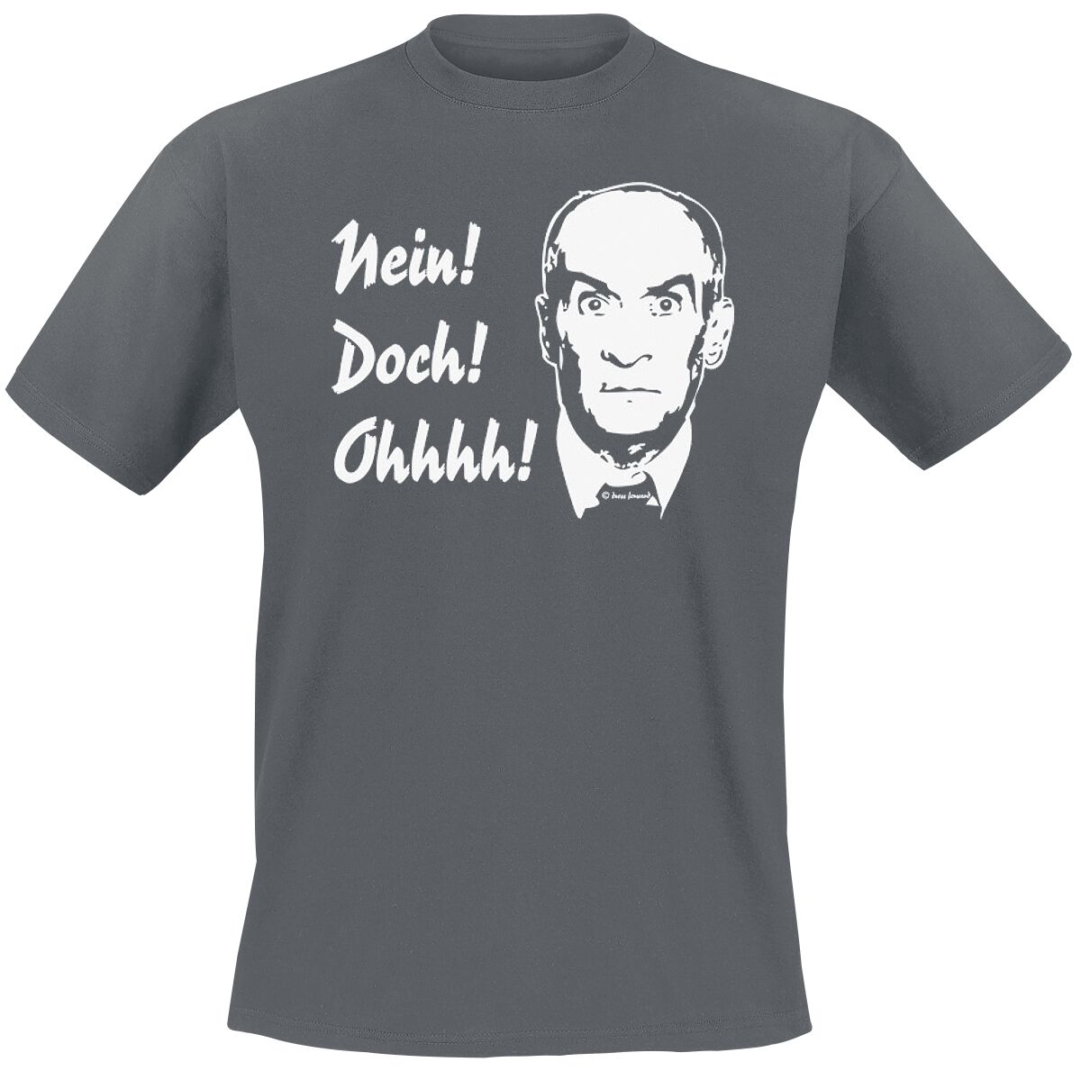 T-Shirt Manches courtes  de Louis De Funès - Nein! Doch! Ohhhh! - S à 3XL - pour Homme - gris foncé - Louis De Funès