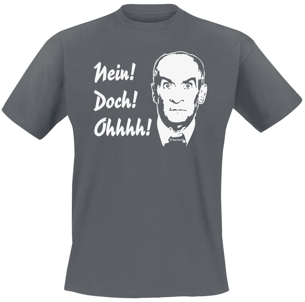 T-Shirt Manches courtes  de Louis De Funès - Nein! Doch! Ohhhh! - S à 3XL - pour Homme - gris foncé - Louis De Funès