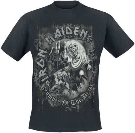 T-Shirt Manches courtes  de Iron Maiden - Number Of The Beast Grey Tone - M à XXL - pour Homme - noir - Iron Maiden