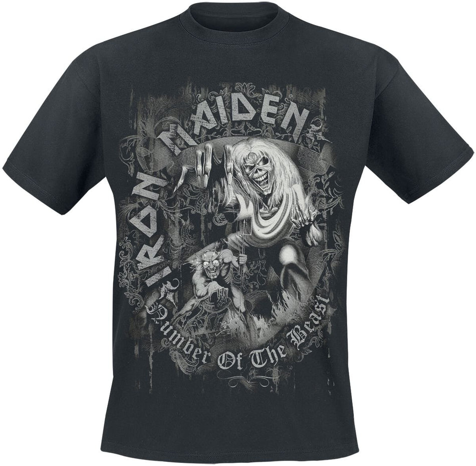 T-Shirt Manches courtes  de Iron Maiden - Number Of The Beast Grey Tone - M à XXL - pour Homme - noir - Iron Maiden