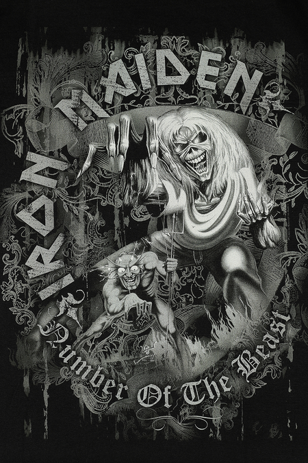 T-Shirt Manches courtes  de Iron Maiden - Number Of The Beast Grey Tone - M à XXL - pour Homme - noir - Iron Maiden - View 2