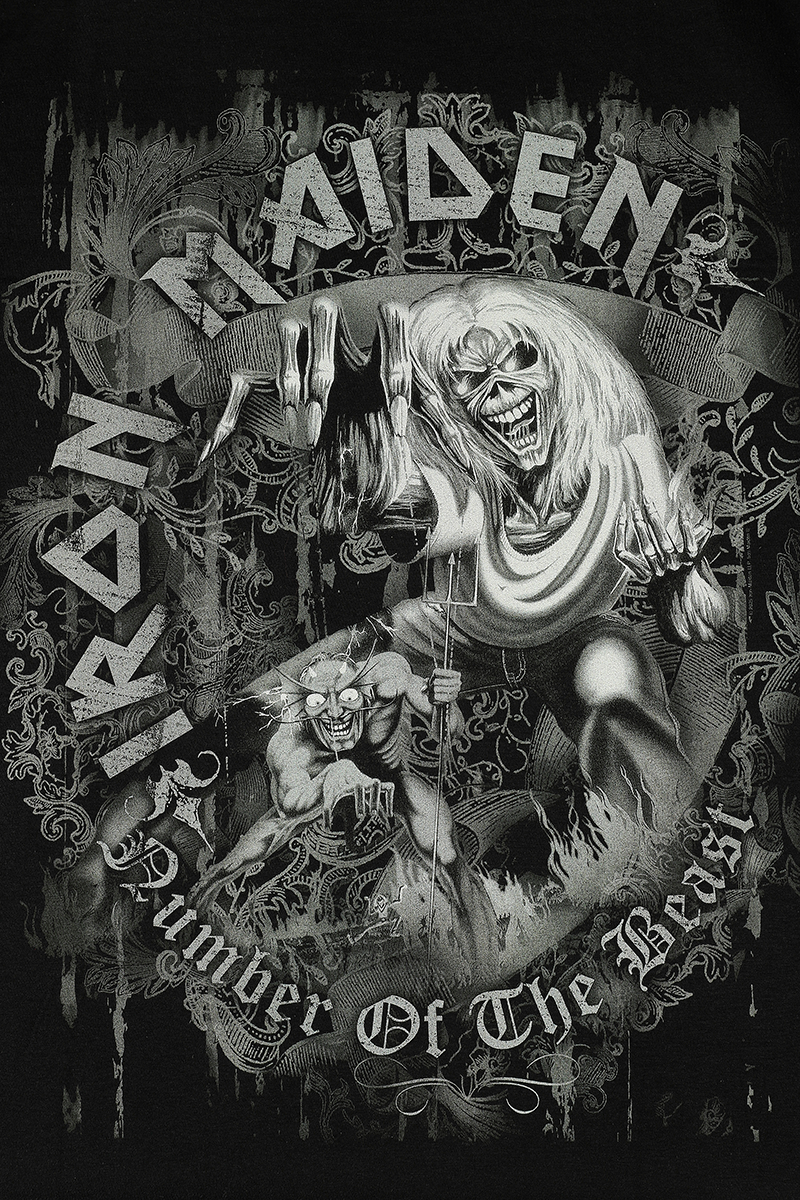 T-Shirt Manches courtes  de Iron Maiden - Number Of The Beast Grey Tone - M à XXL - pour Homme - noir - Iron Maiden - View 2