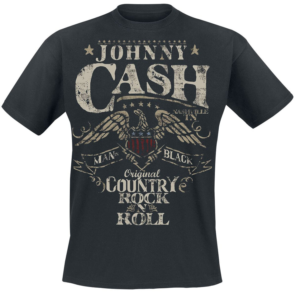 T-Shirt Manches courtes  de Johnny Cash - Original Country Rock n Roll - S à 3XL - pour Homme - noir - Johnny Cash