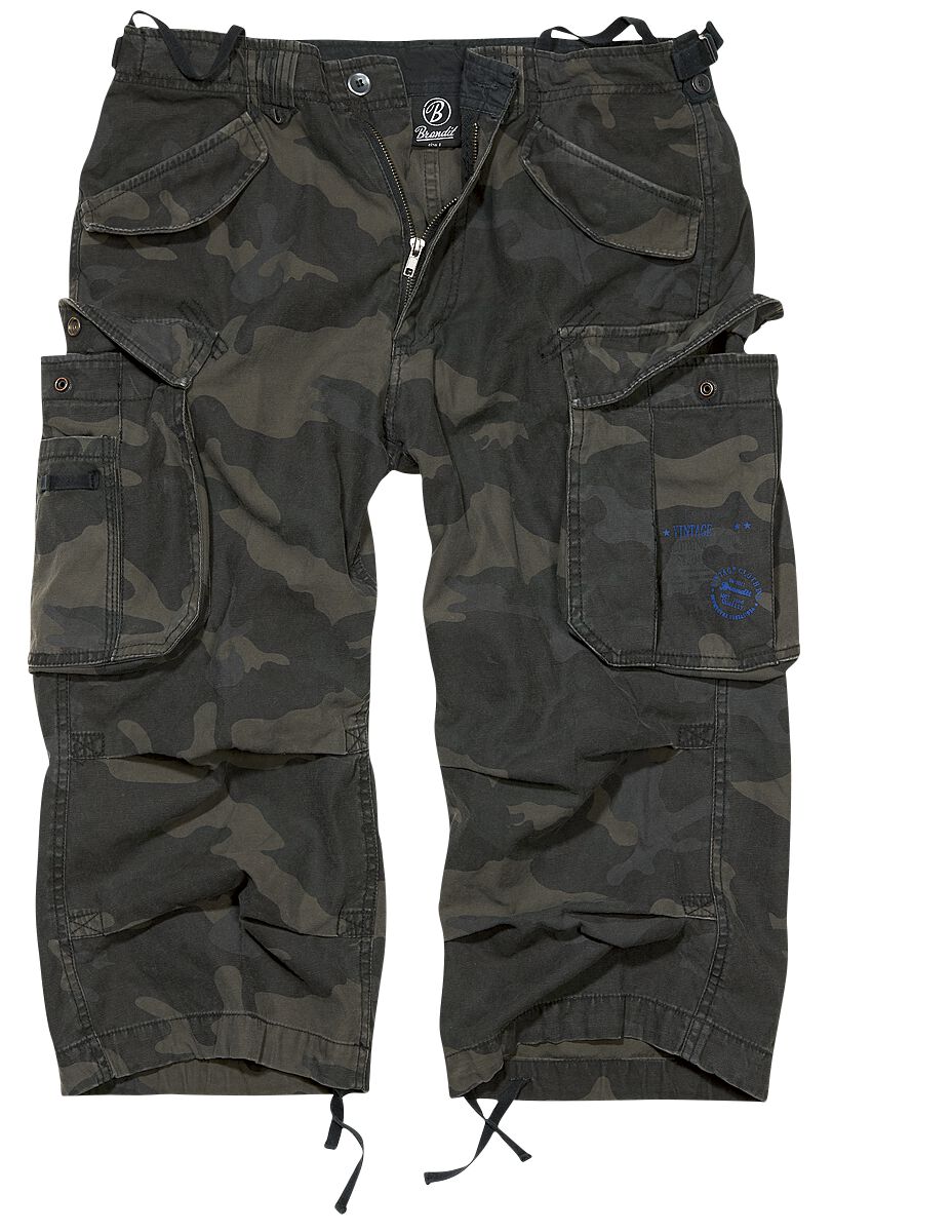 Short  de Brandit - Industry Vintage 3/4 - S à XXL - pour Homme - camouflage sombre - Brandit