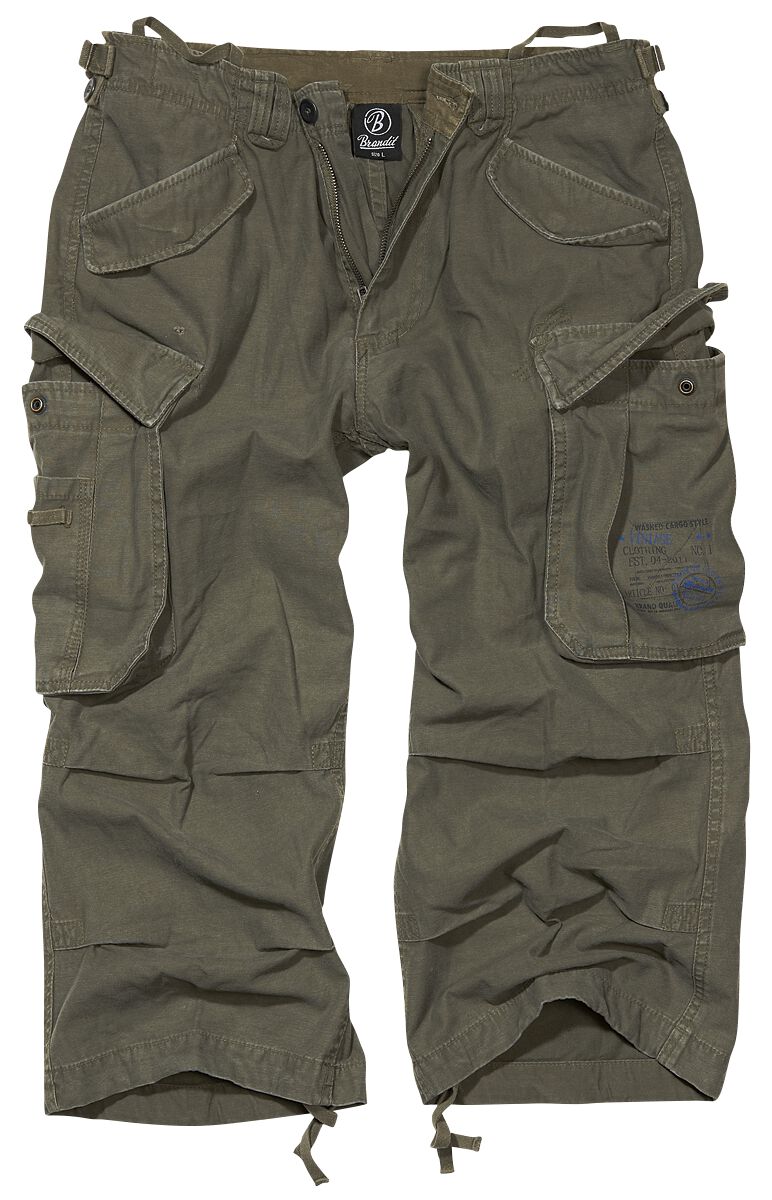 Short  de Brandit - Industry Vintage 3/4 - S à XL - pour Homme - olive - Brandit