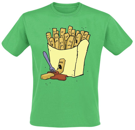 T-Shirt Manches courtes Fun de Food - Frittis - S à 3XL - pour Homme - vert - Food