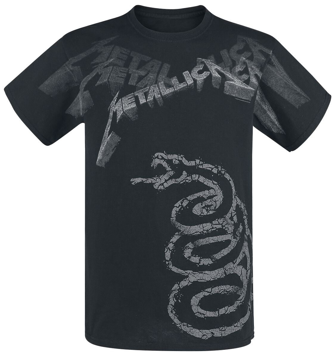 T-Shirt Manches courtes  de Metallica - Black Album Faded - S à XXL - pour Homme - noir - metallica