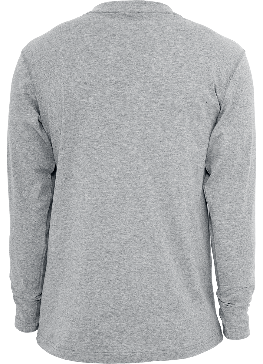 T-shirt manches longues  de Urban Classics - Basic Henley - M - pour Homme - gris - Urban Classics - View 2