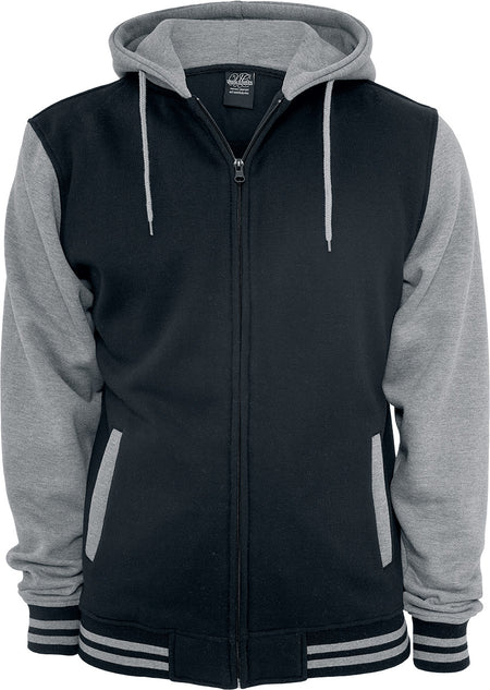 Sweat-shirt zippé à capuche  de Urban Classics - Sweat Zippé Bicolore - S à 5XL - pour Homme - noir/gris - Urban Classics