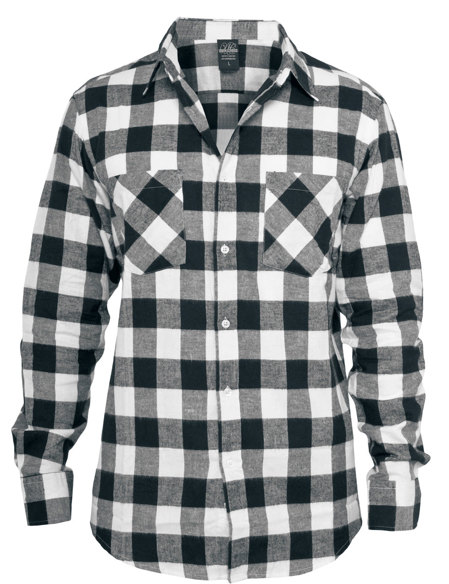 Chemise en flanelle  de Urban Classics - Chemise En Flanelle À Carreaux - S à 5XL - pour Homme - noir/blanc - Urban Classics