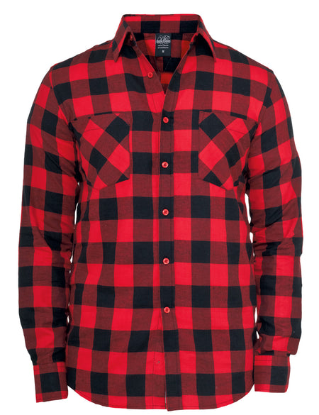 Chemise en flanelle  de Urban Classics - Chemise En Flanelle À Carreaux - S à 3XL - pour Homme - noir/rouge - Urban Classics
