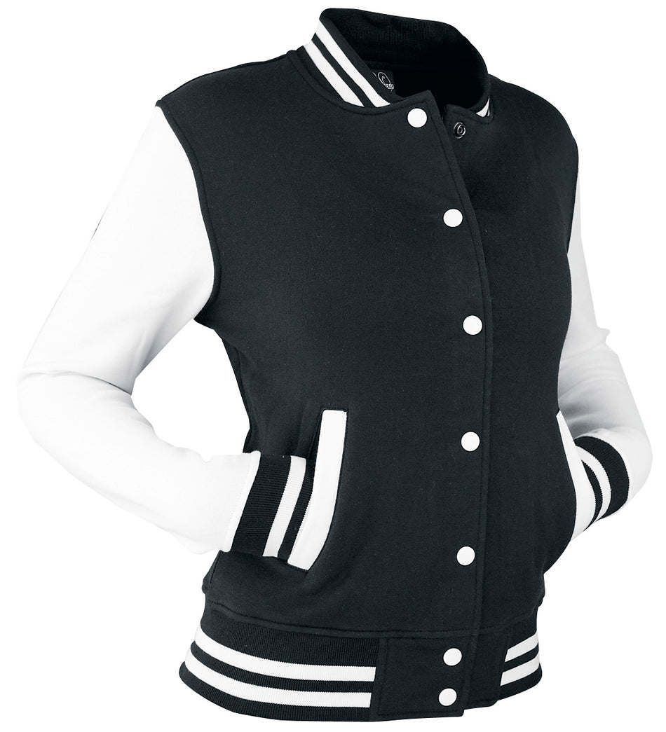 Veste Varsity Rockabilly de Urban Classics - Veste Américaine Bicolore - XS à 5XL - pour Femme - noir/blanc - Urban Classics