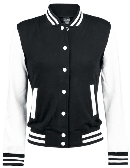 Veste Varsity Rockabilly de Urban Classics - Veste Américaine Bicolore - XS à 5XL - pour Femme - noir/blanc - Urban Classics - View 2