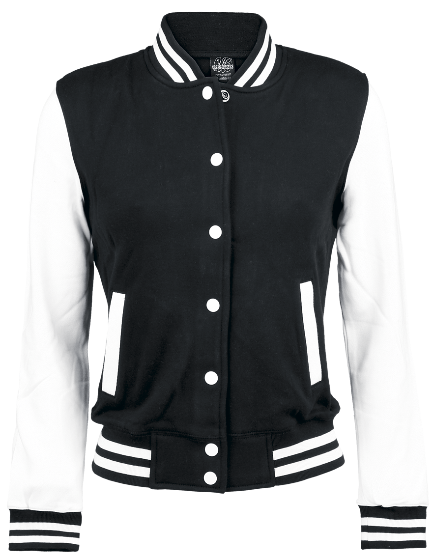 Veste Varsity Rockabilly de Urban Classics - Veste Américaine Bicolore - XS à 5XL - pour Femme - noir/blanc - Urban Classics - View 2