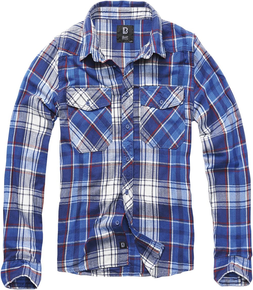 Chemise manches longues  de Brandit - Chemise À Carreaux - S à M - pour Homme - bleu/rouge/blanc - Brandit