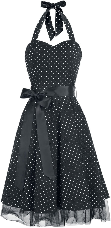 Robe mi-longue Rockabilly de H&R London - Robe Small Dot - S à 5XL - pour Femme - noir - H&R London