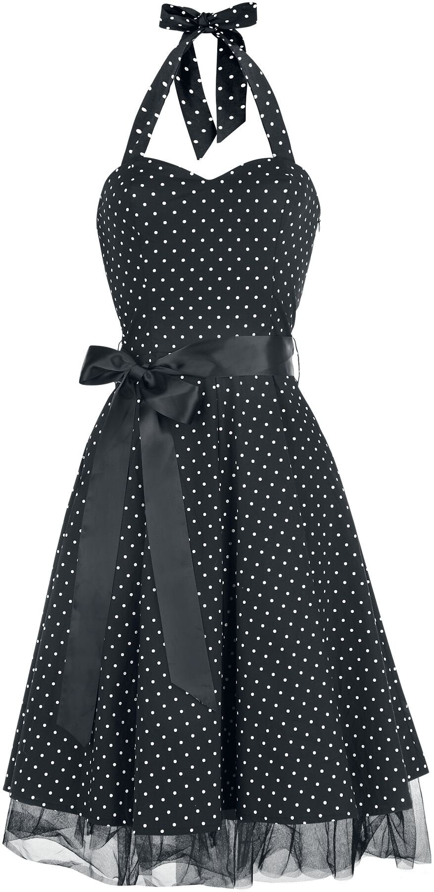 Robe mi-longue Rockabilly de H&R London - Robe Small Dot - S à 5XL - pour Femme - noir - H&R London